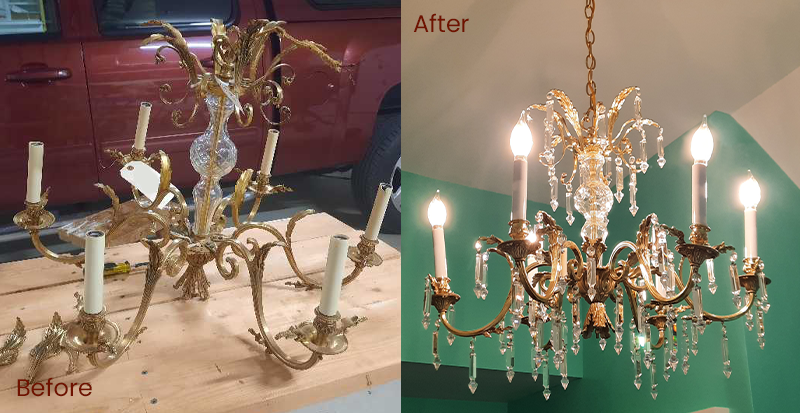 Rewiring deals a chandelier